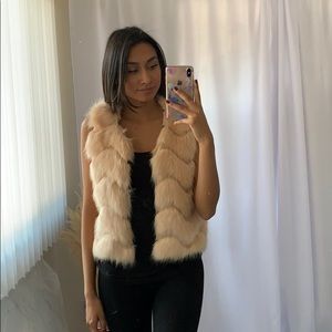 Pink faux fur vest